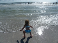 Beach photo of granddaughter